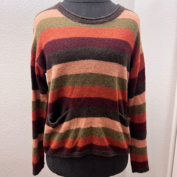 Madewell Chelsea Pocket Pullover Sweater in Multi-Stripe Long Sleeve Size Small - Picture 4 of 6